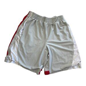 Nike Athletic Runnning Shorts Size Large Gray Red Basketball Gym Y2K